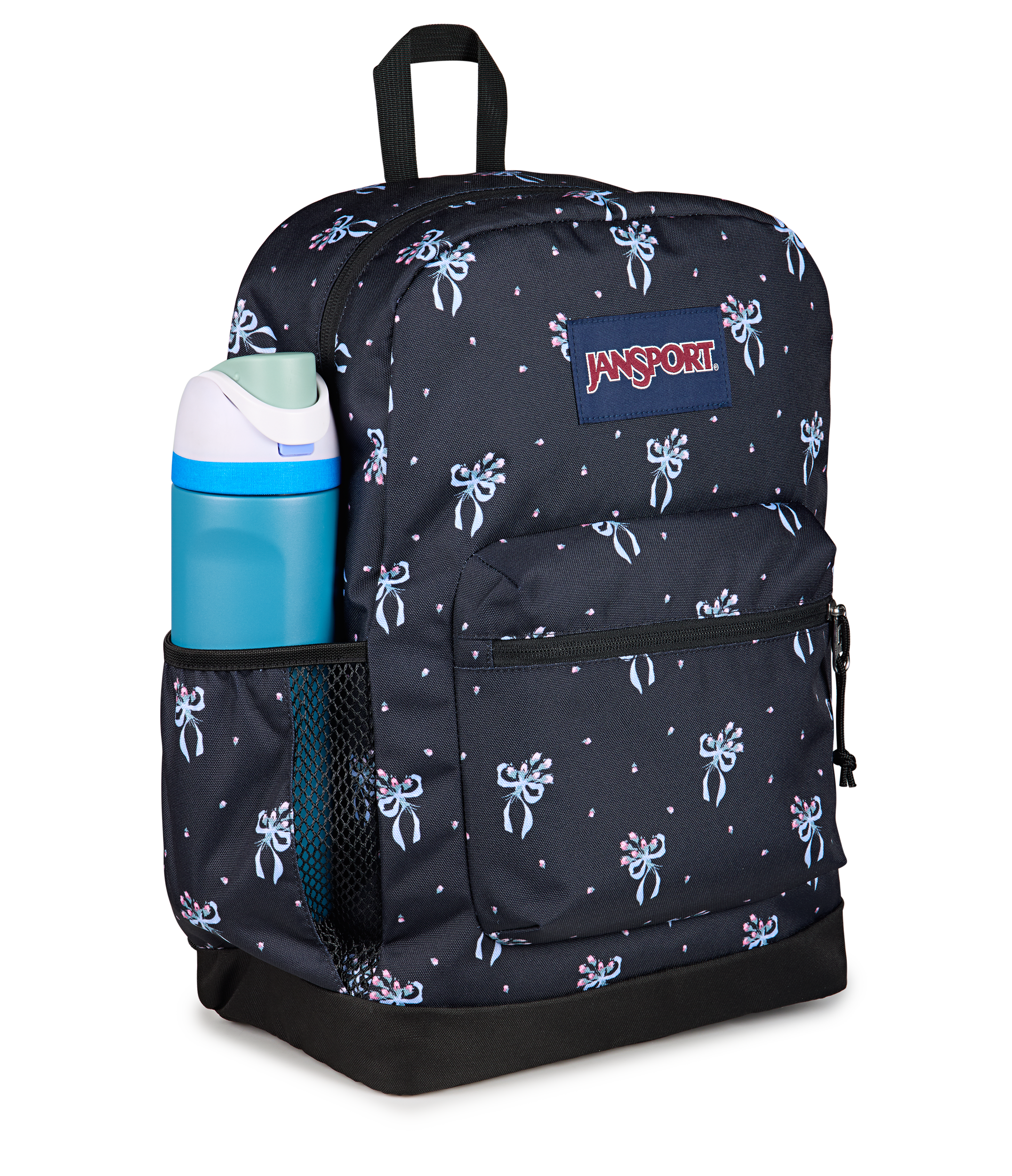 JANSPORT CROSS TOWN PLUS - PASTEL PETALS BLACK / BLUE / PINK / GREEN