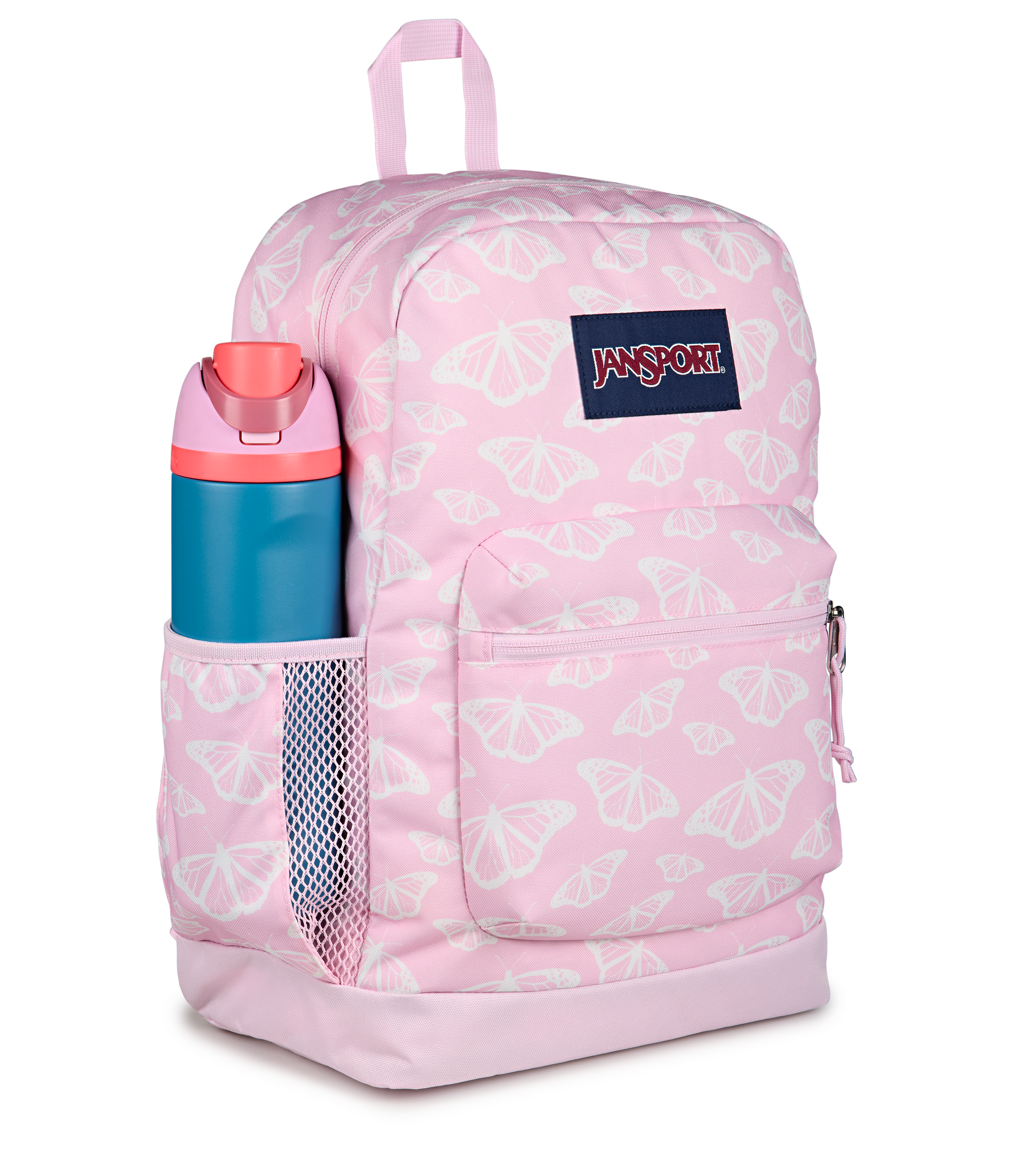 JANSPORT CROSS TOWN PLUS - FLUTTER BY PINK ICE/WHITE/PINK ICE