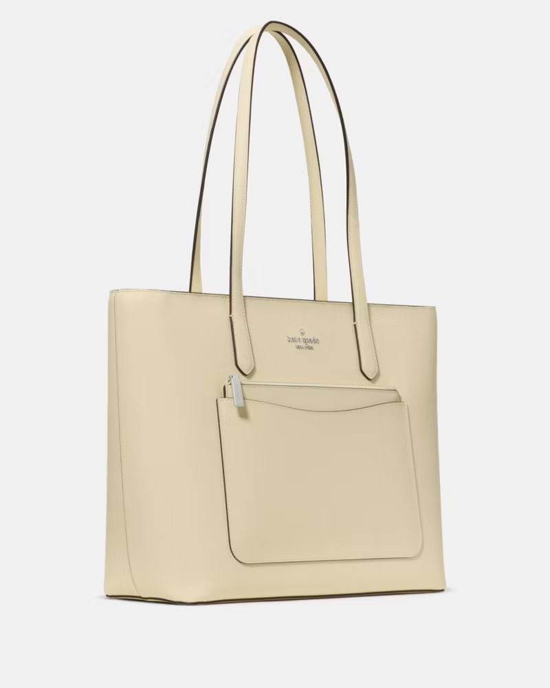 【預購】Kate Spade H040318 經典皮革大托特包連手拿包