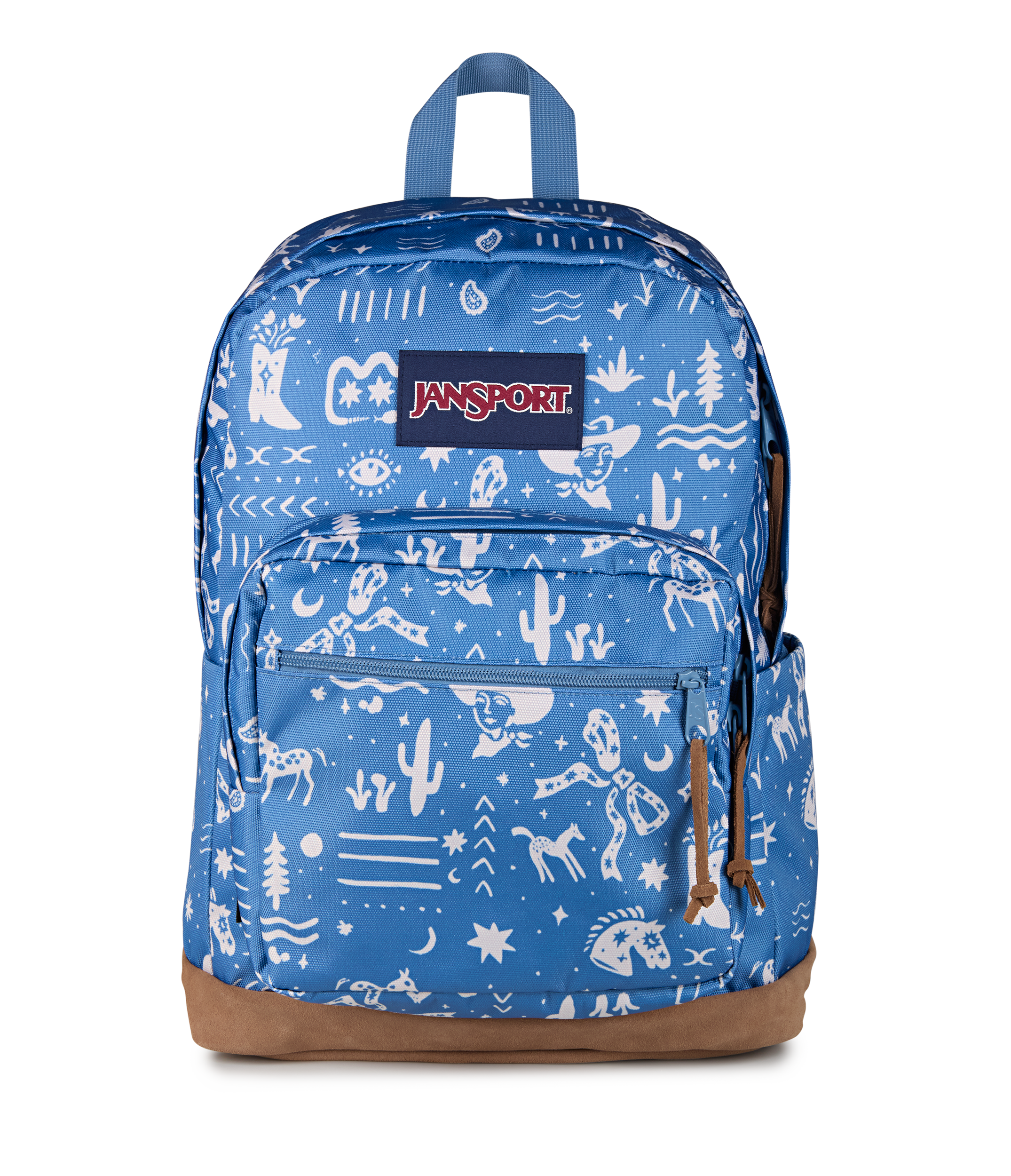 JanSport Right Pack Backpack - YEEHAW AND HORSES ELEMENTAL BLUE/CREAM