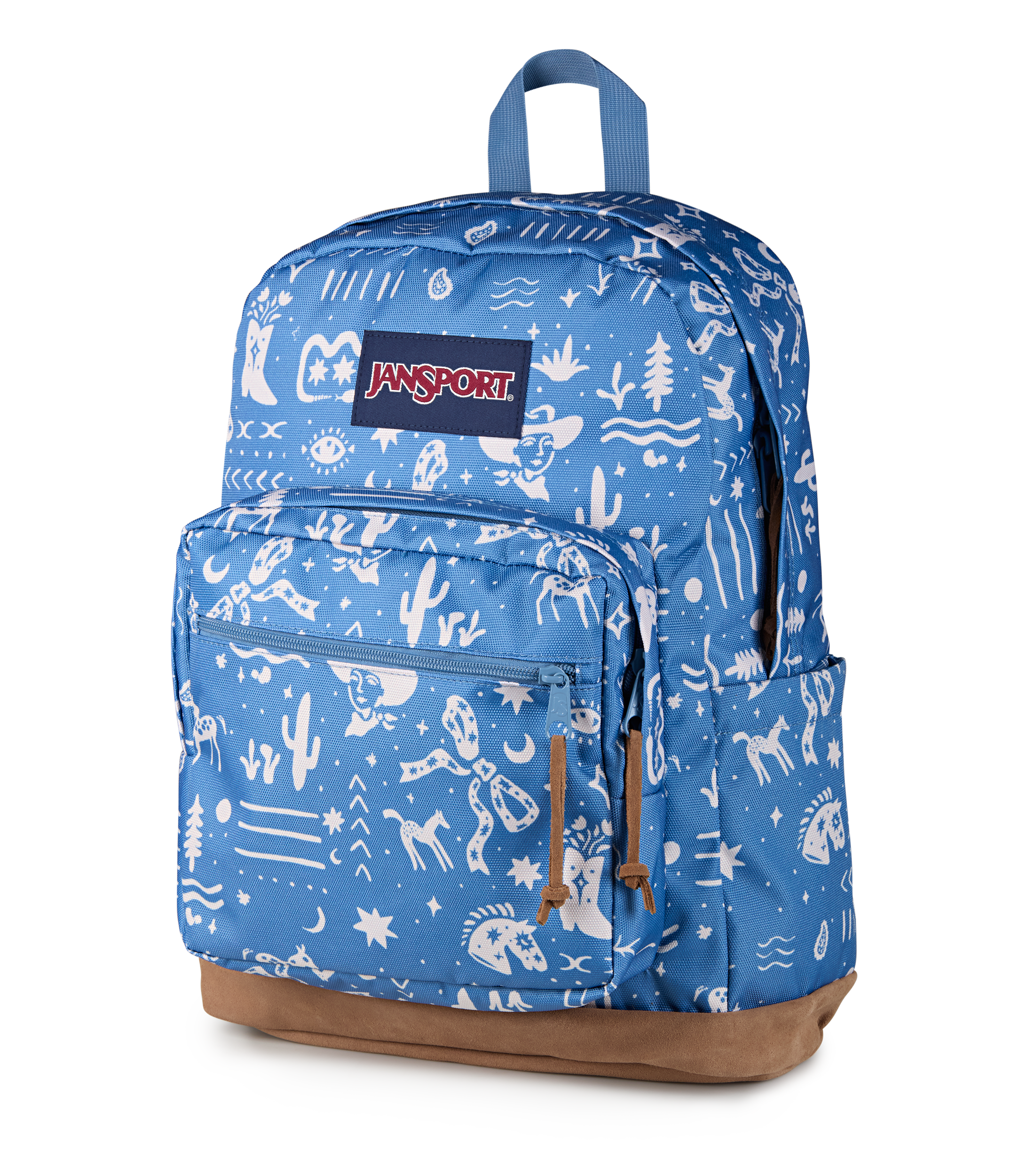 JanSport Right Pack Backpack - YEEHAW AND HORSES ELEMENTAL BLUE/CREAM