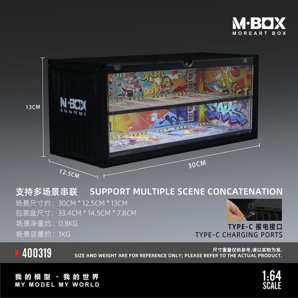 PO-$130 * MBOX * 1:64 DIORAMA - CONTAINER MODEL STORAGE SCENE GRAFFITI
