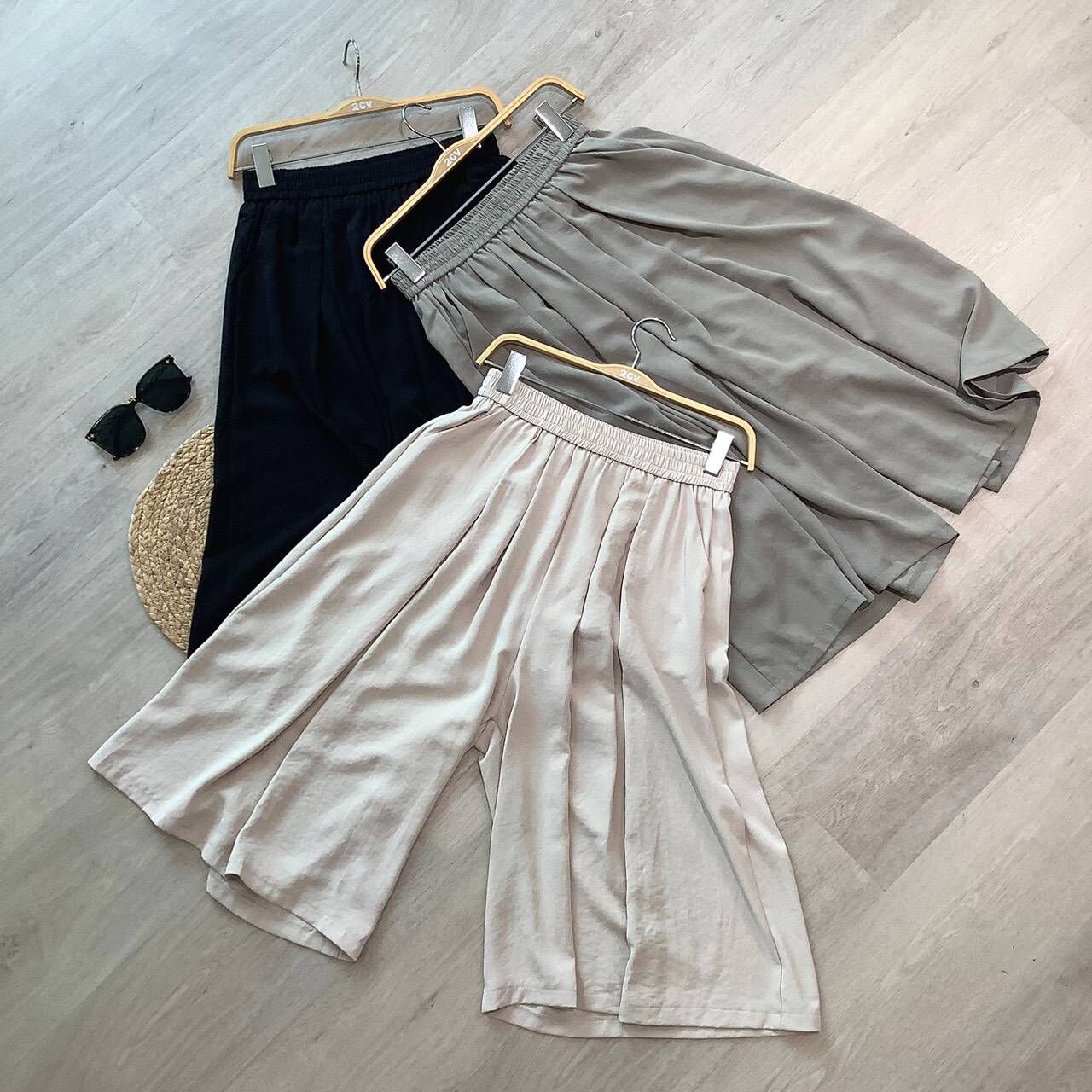 A7098-前壓折兩旁口袋7分褲