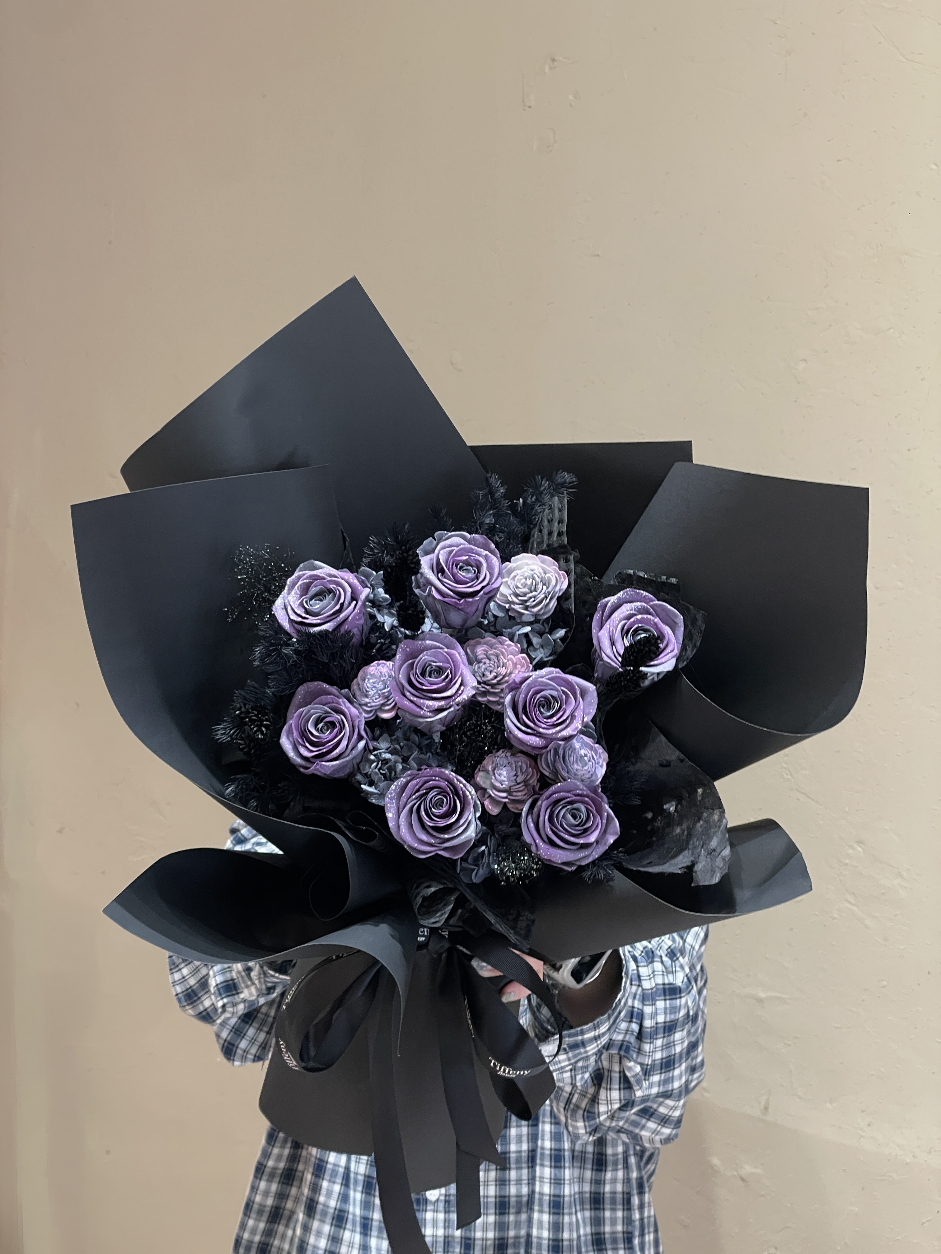 【限量1束】 韓式簡約永生花束 / L / 烏梅子醬