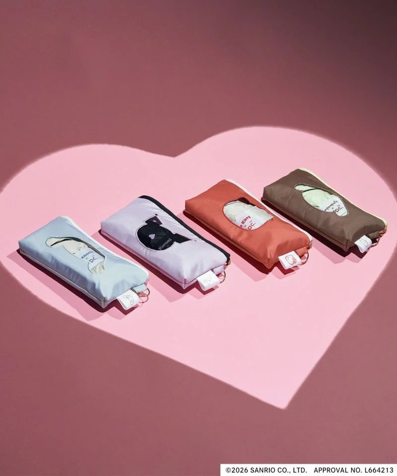 (D) Sanrio X Wpc. 三麗鷗愛心摺疊傘｜愛心點綴 x 卡通形狀透明傘套 (240g) #WPP102 - WPC #0413UB