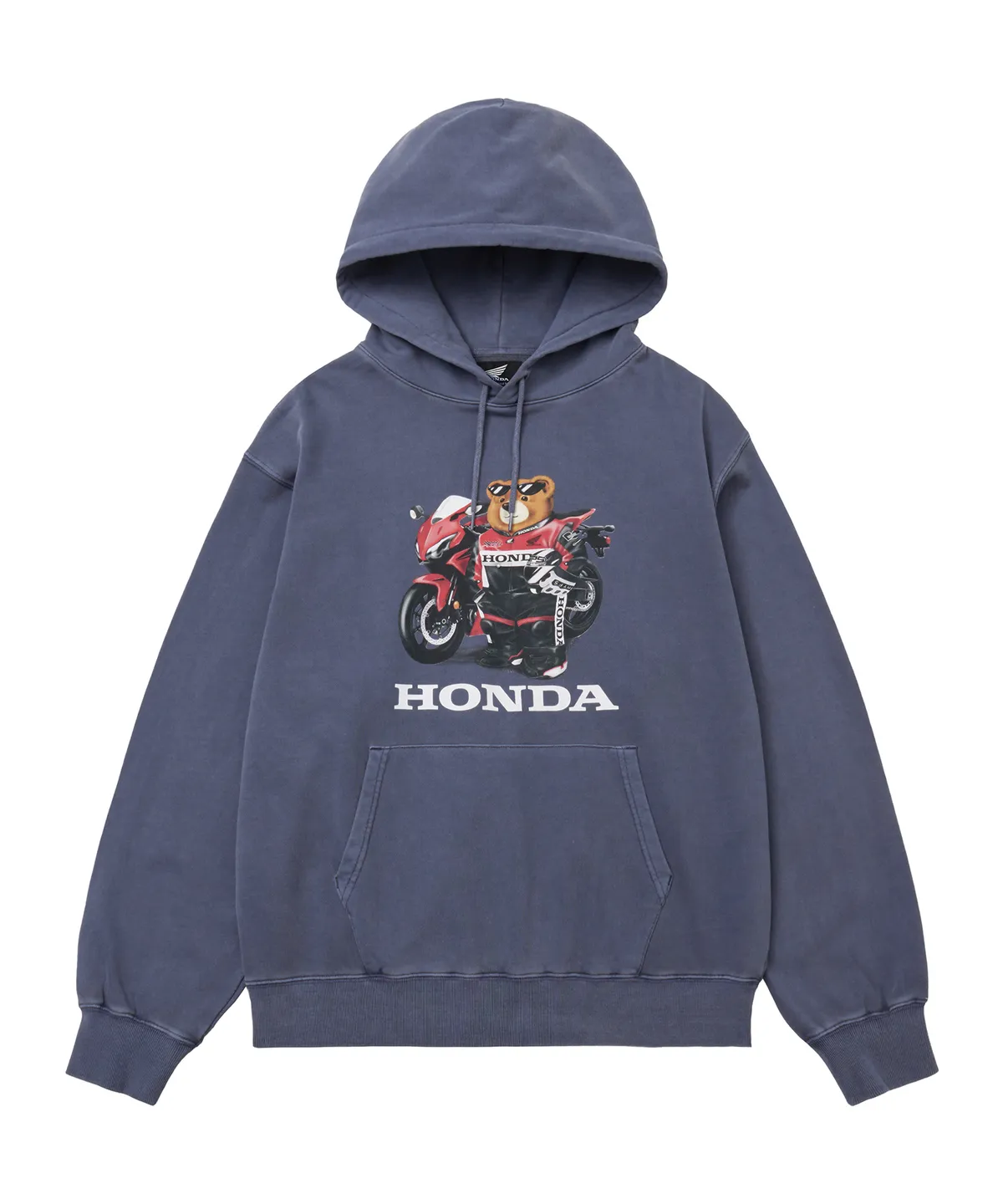 【代購】HONDA 復古水洗賽車小熊連帽T Pigment 帽T