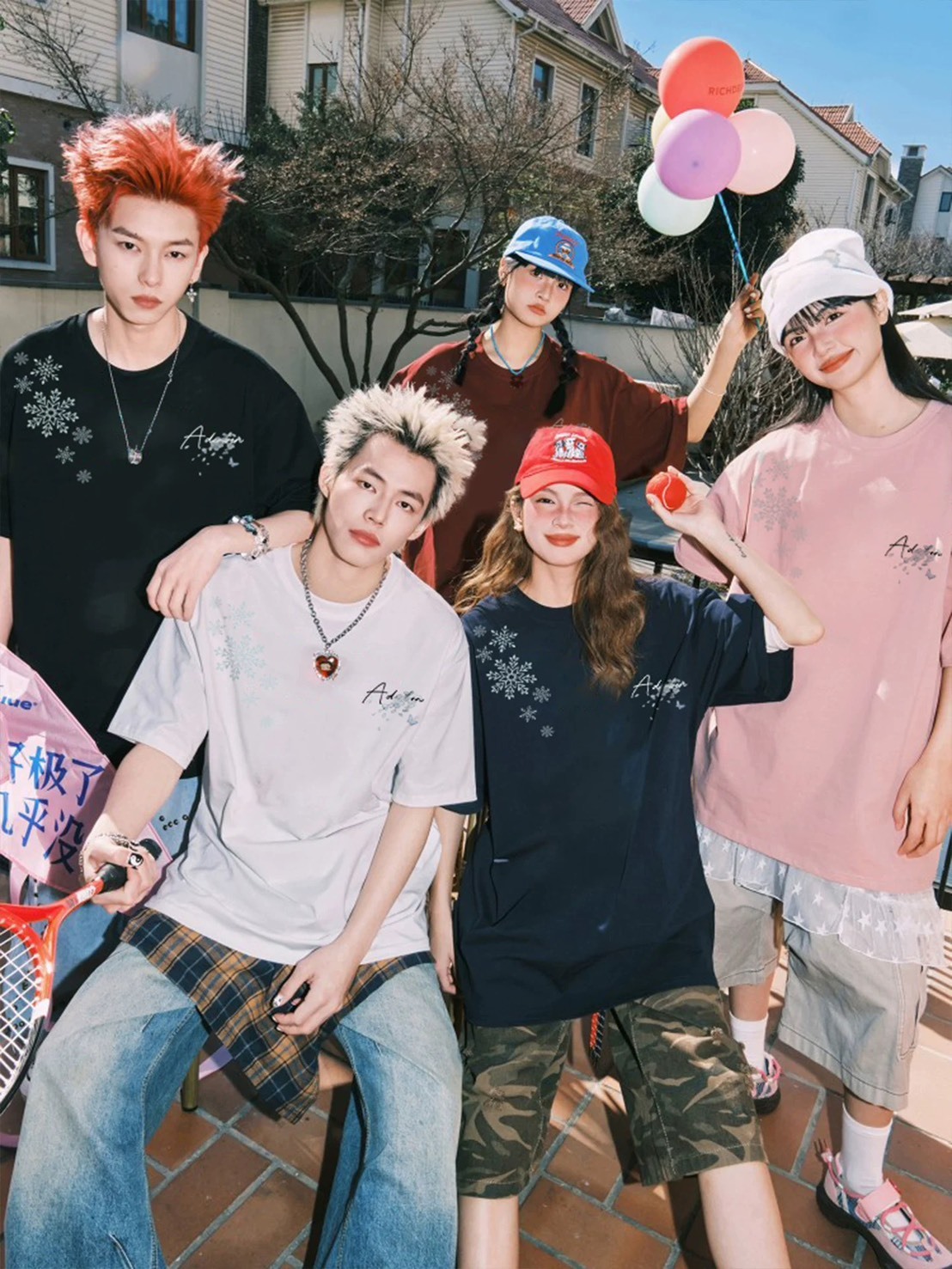 ADE 雪花 印花設計 英文 #短袖