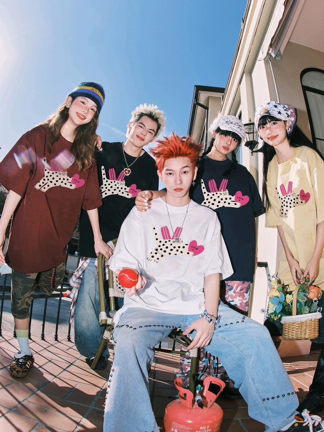 ADE 貓咪 卡通印花 #短袖