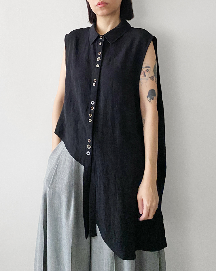 MFV-2883 斜裁背心襯衫