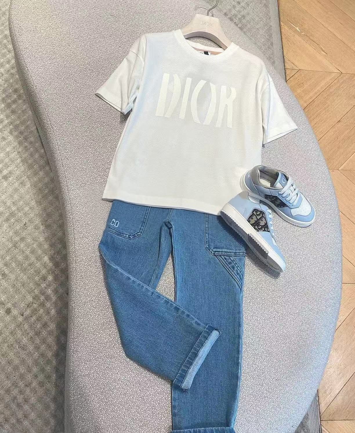 DIOR Kids 白色 併白色Logo Tee