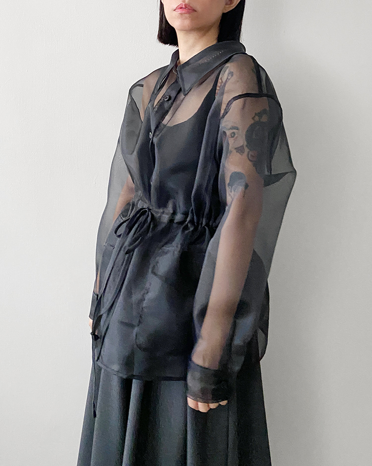 MKT-2888 紗料口袋襯衫 ʙʟᴀᴄᴋ