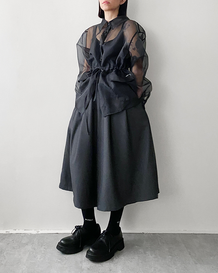 MKT-2888 紗料口袋襯衫 ʙʟᴀᴄᴋ