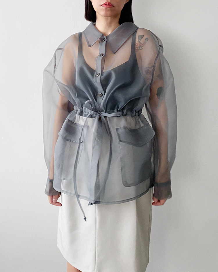 MKT-2888 紗料口袋襯衫 ɢʀᴇʏ