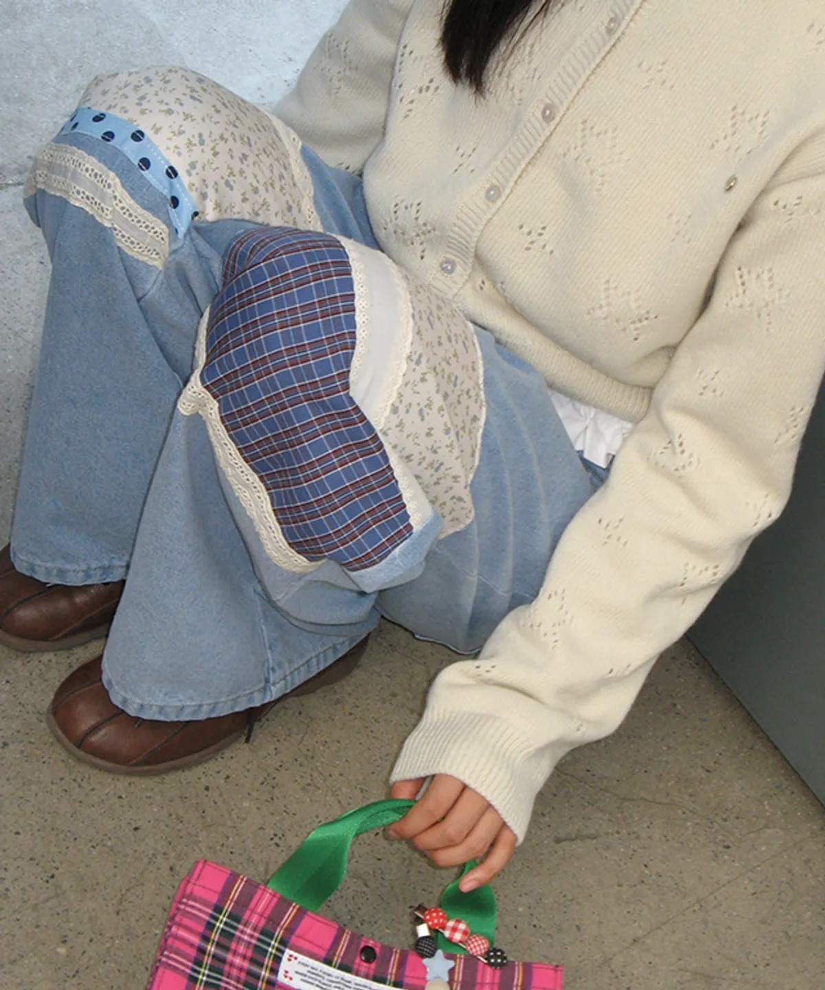 RONRON COTTAGE PATCHWORK DENIM PANTS