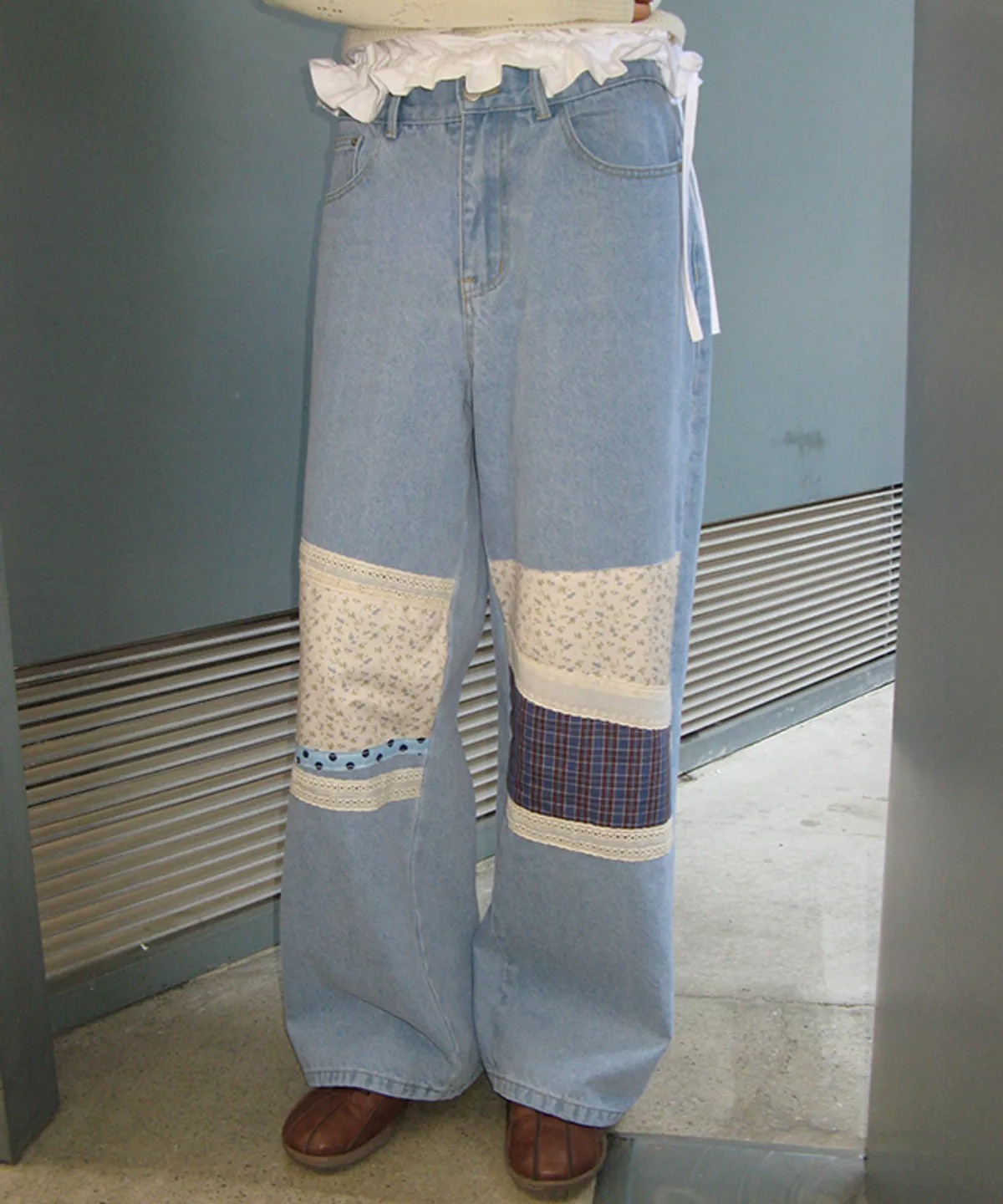RONRON COTTAGE PATCHWORK DENIM PANTS