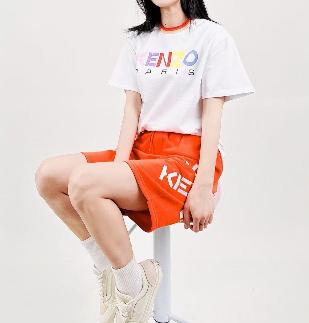KENZO Kids 白色 彩虹字 Tee