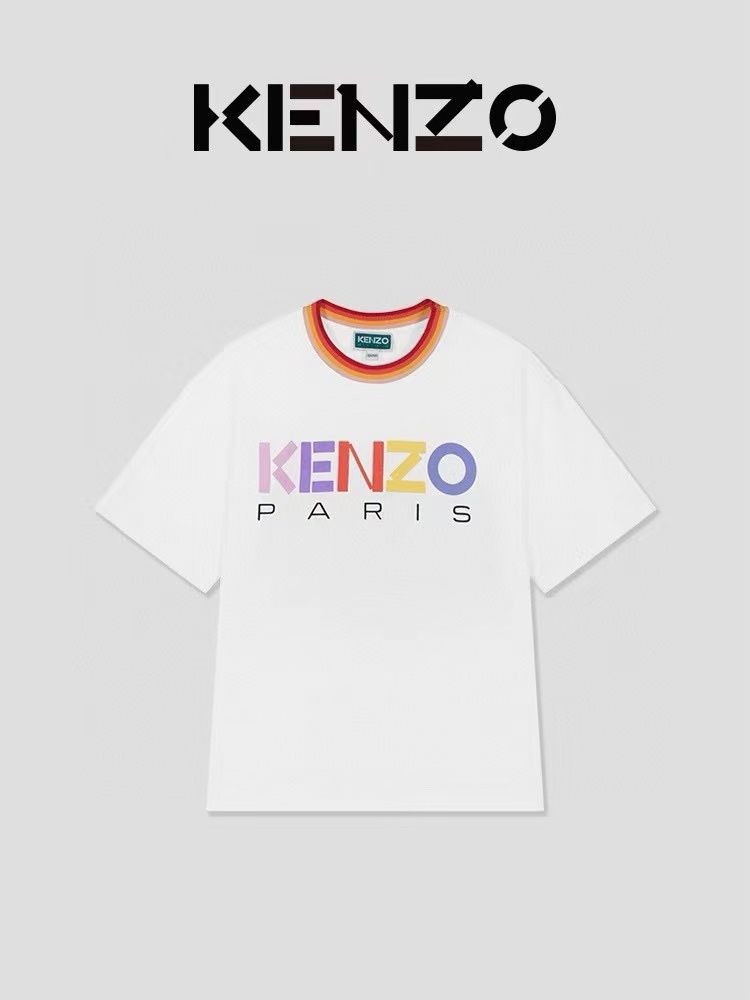 KENZO Kids 白色 彩虹字 Tee