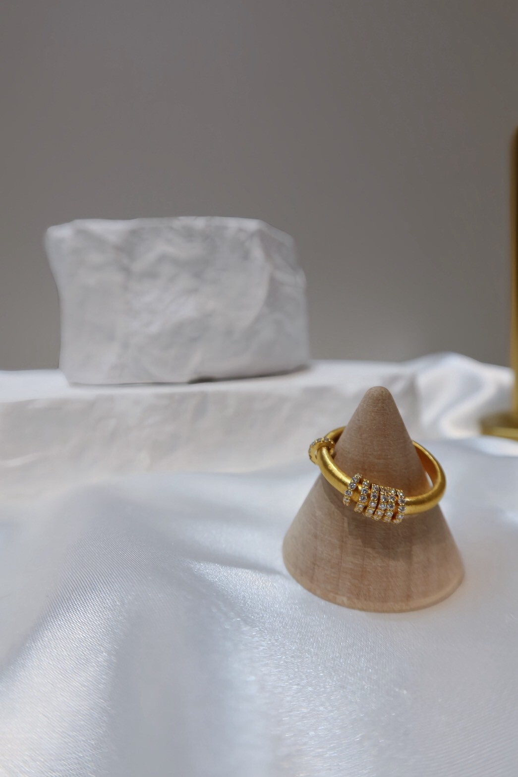 古法鑲鑽時來運轉戒指