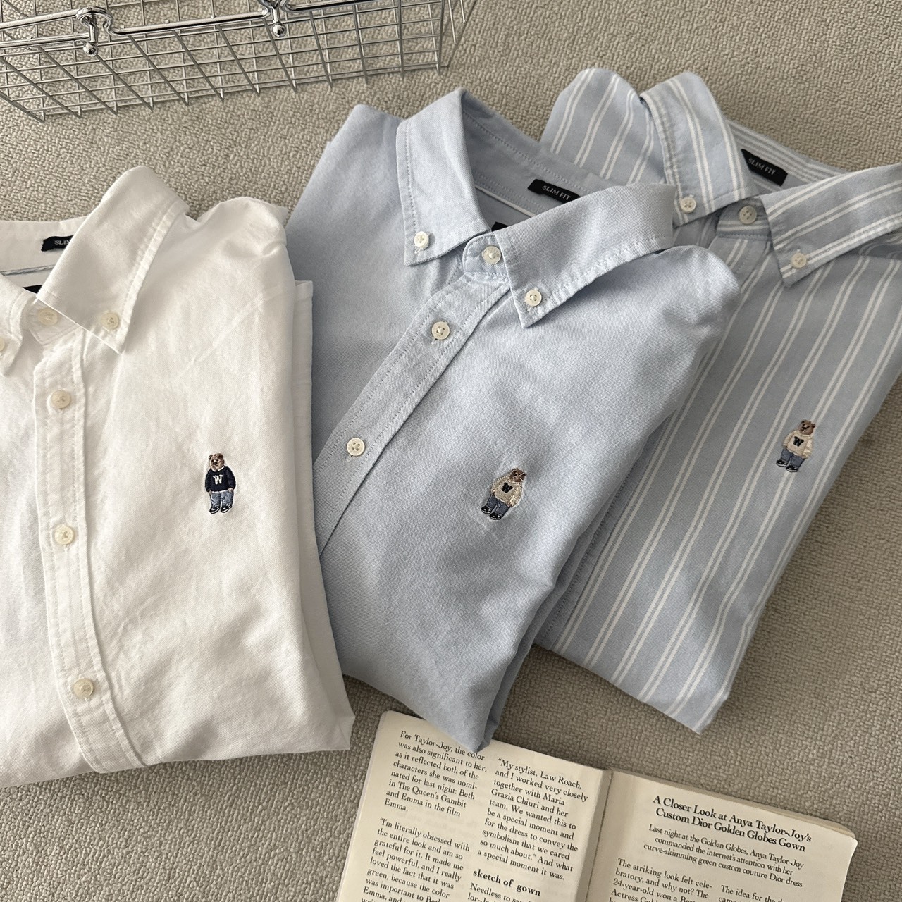 （現貨）韓牌 who a u 修身 長袖襯衫 WHYWG2333F