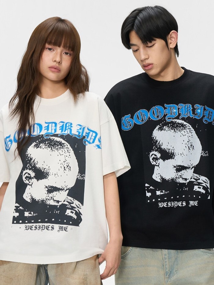 AFGK 美式復古 好兒童復古絲網印花 燙鑽 短袖T A FEW GOOD KIDS