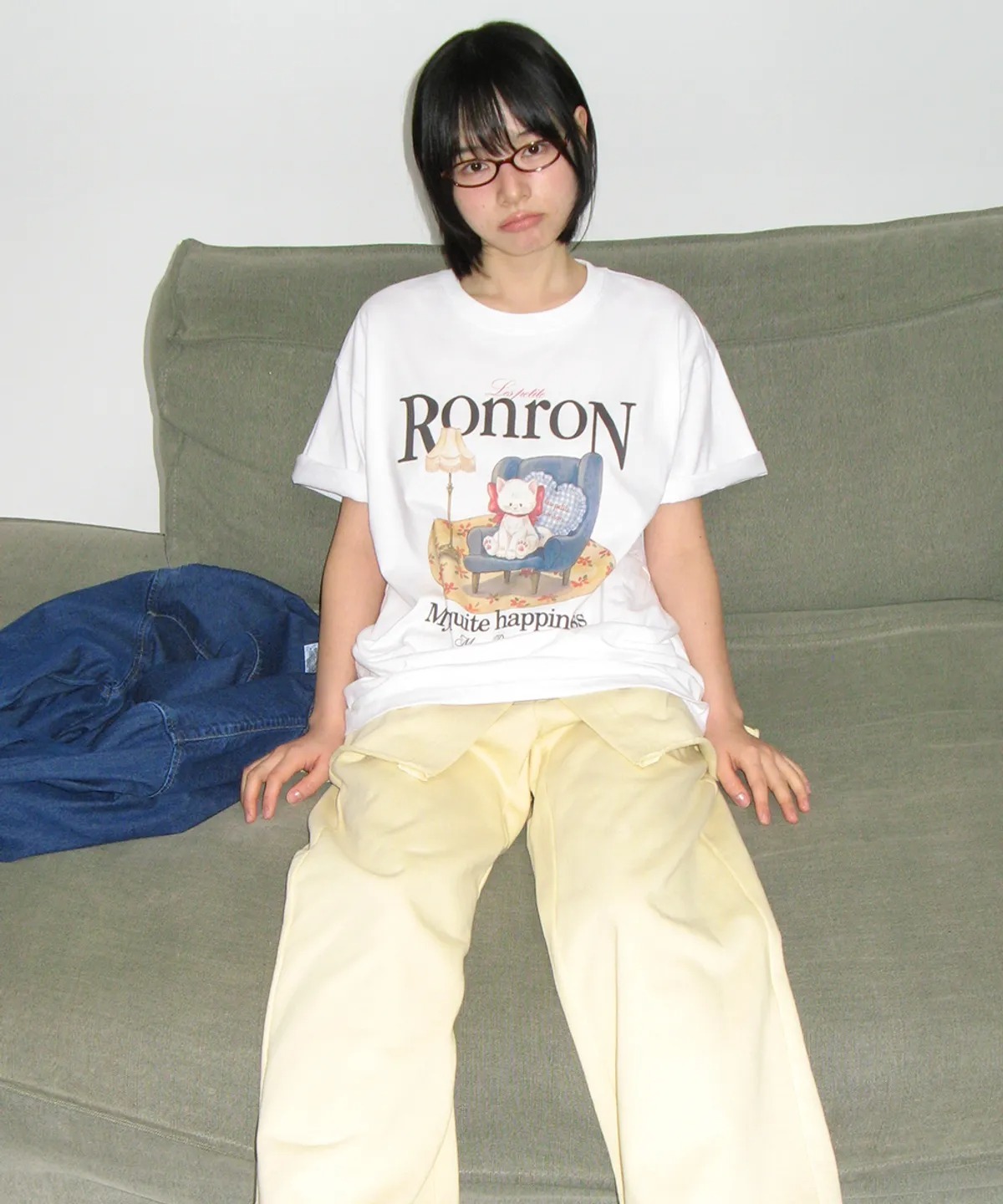 RONRON QUIET CAT OVER FIT T SHIRT