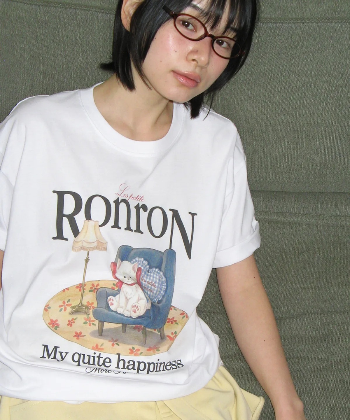 RONRON QUIET CAT OVER FIT T SHIRT