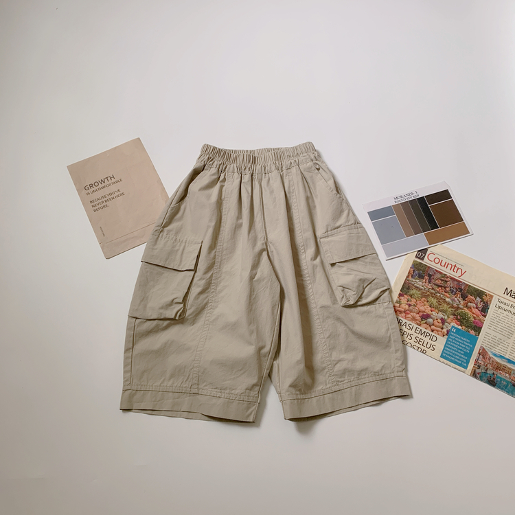 雙口袋工裝五分褲