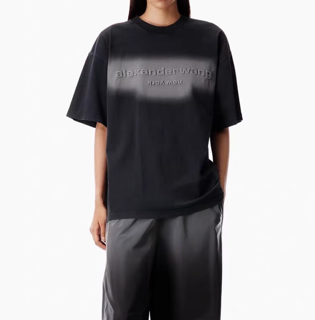Alexandra wang 黑併灰 字母Logo Tee