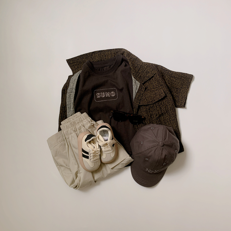 時尚豹紋短袖襯衫