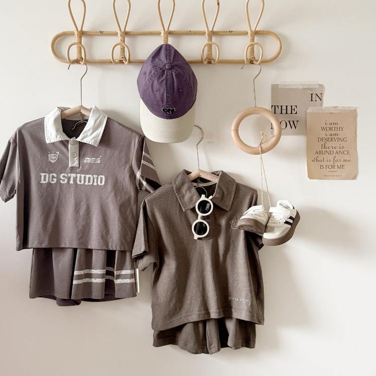 刺繡小熊短袖套裝