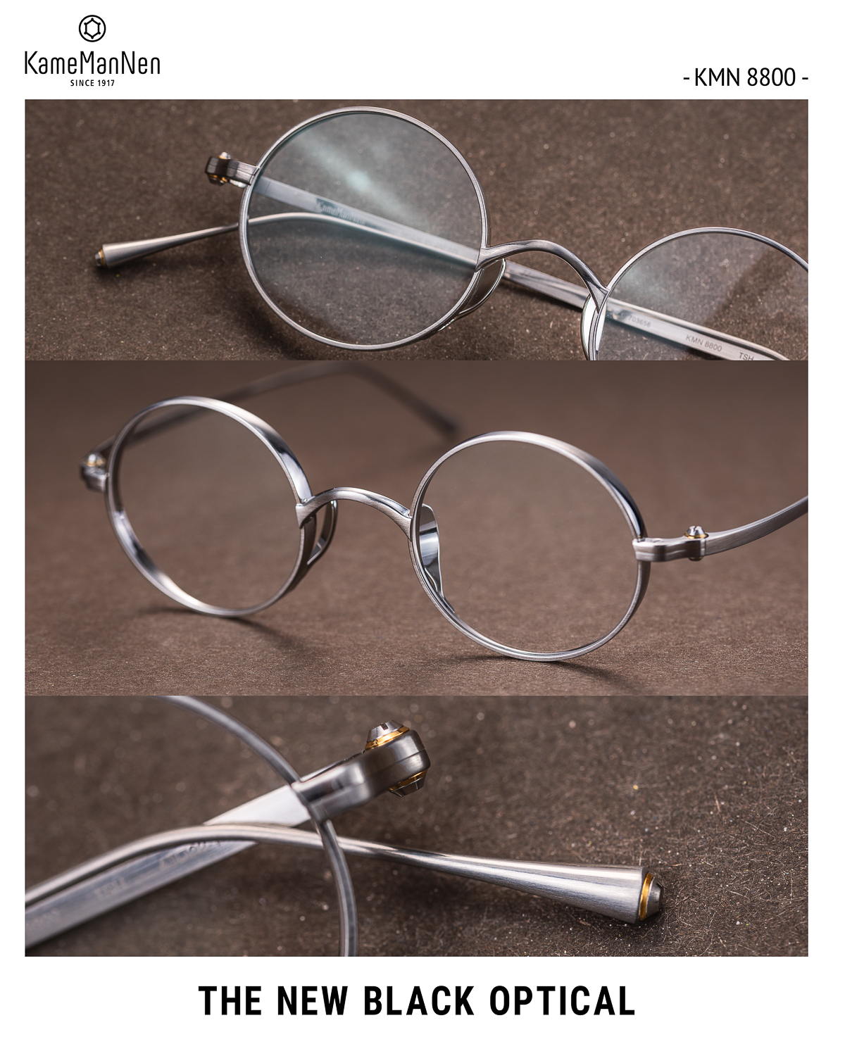 KameManNen 萬年龜 KMN-8800 SIV | 2026 富士山系列銀色金屬眼鏡