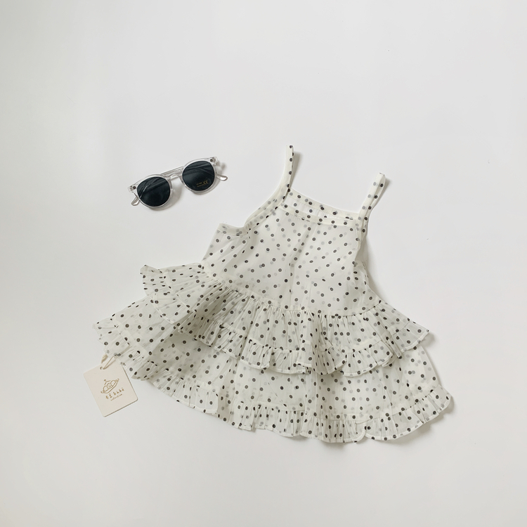 吊帶波點罩衫