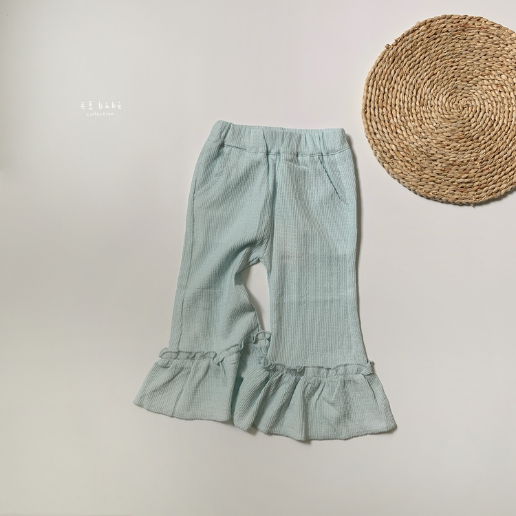 淺綠花邊喇叭褲