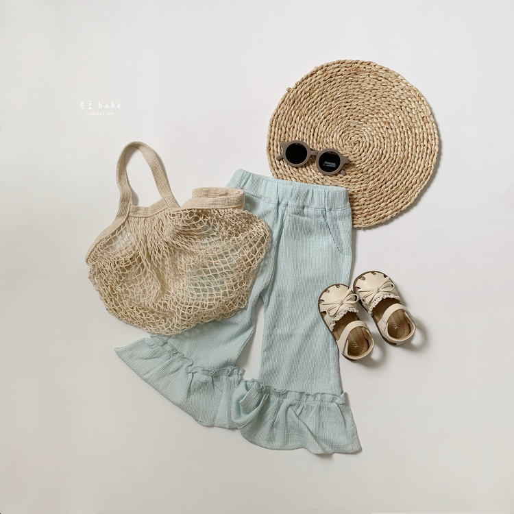 淺綠花邊喇叭褲