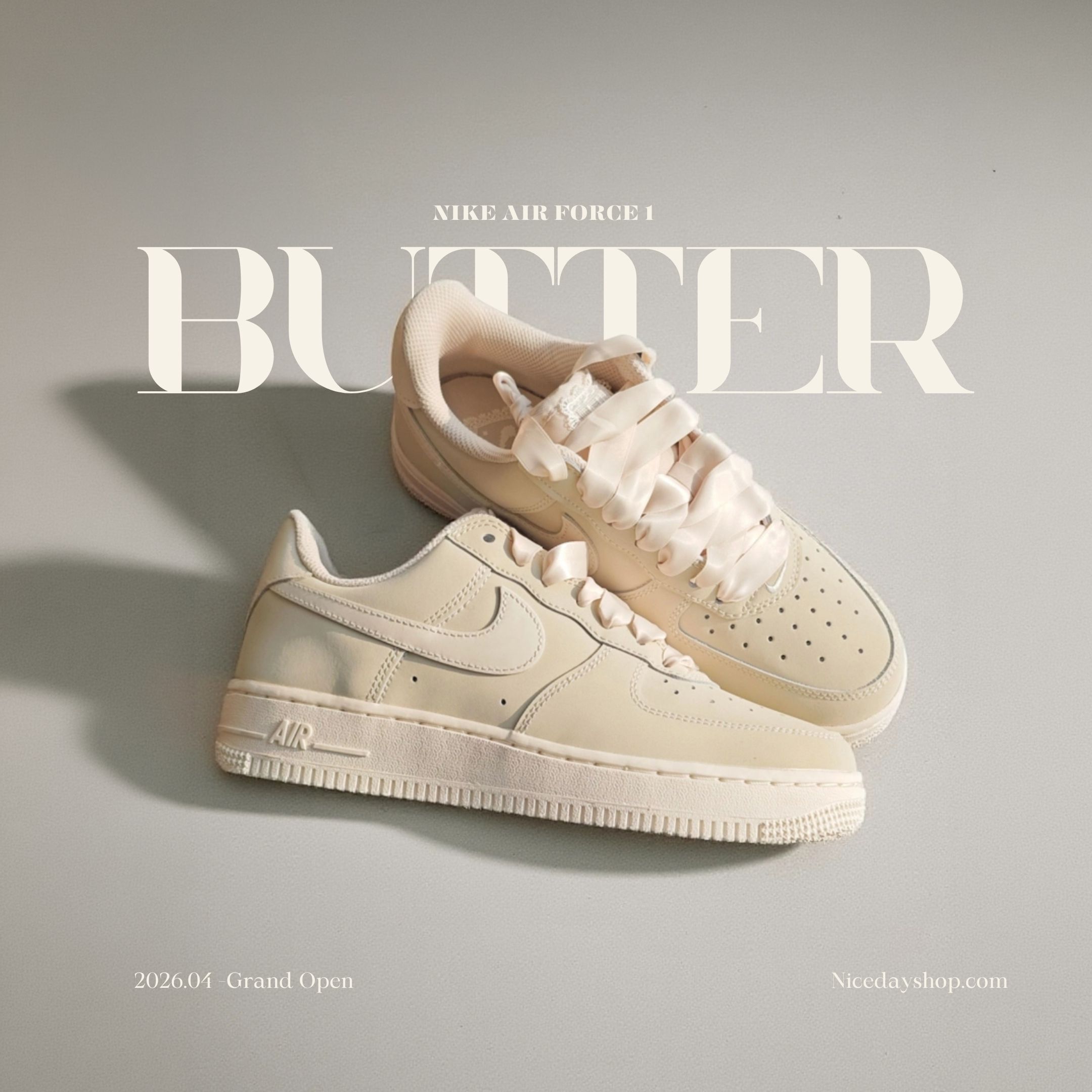 NICEDAY 代購 NIKE Air Force 1 AF 米白 緞面 女款 IR0871-100