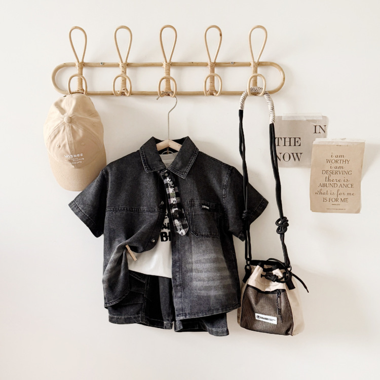 水洗襯衫三件式套裝