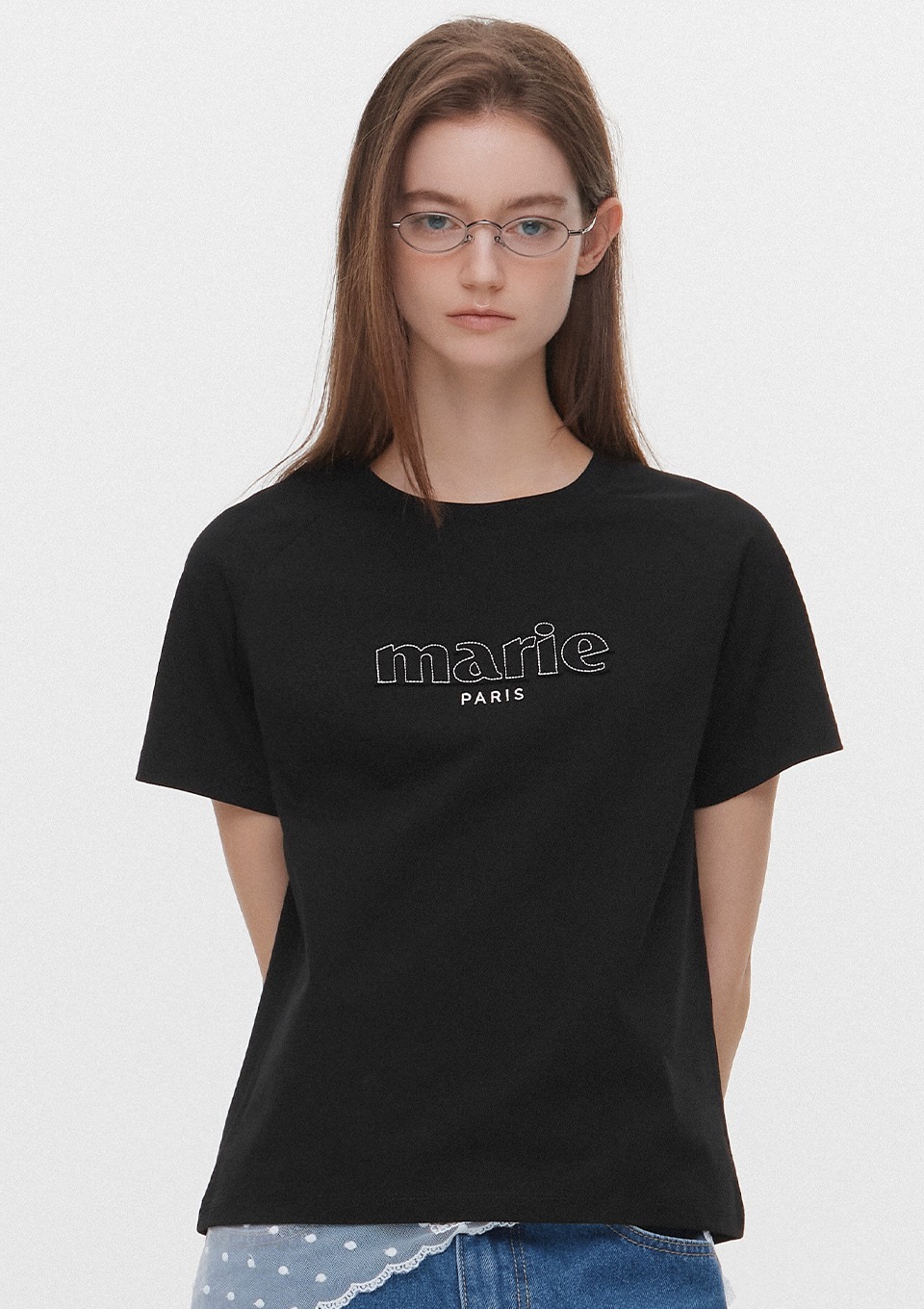 <韓國代購> MARIE CLAIRE LOGO PATCH RAGLAN SHORT SLEEVE TEE