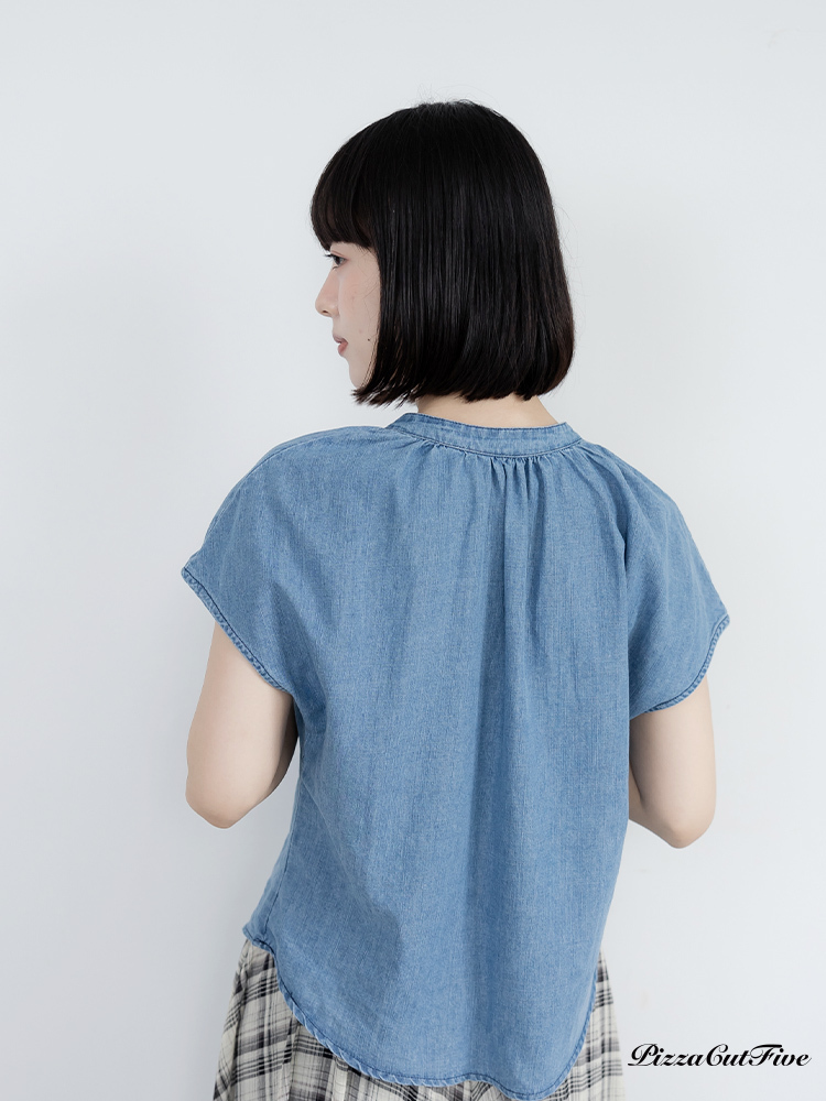 造型輕牛仔短袖上衣 PizzaCutFive PCF262404030