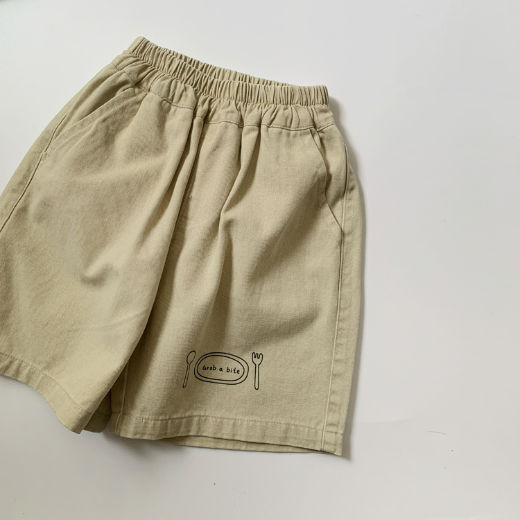 可愛刀叉休閒短褲