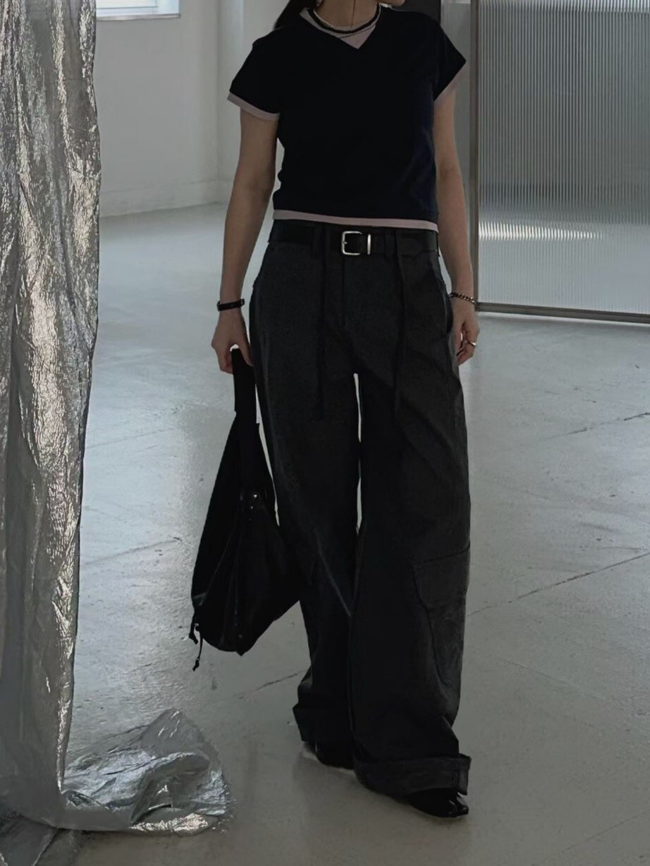 褲腳口袋造型褲