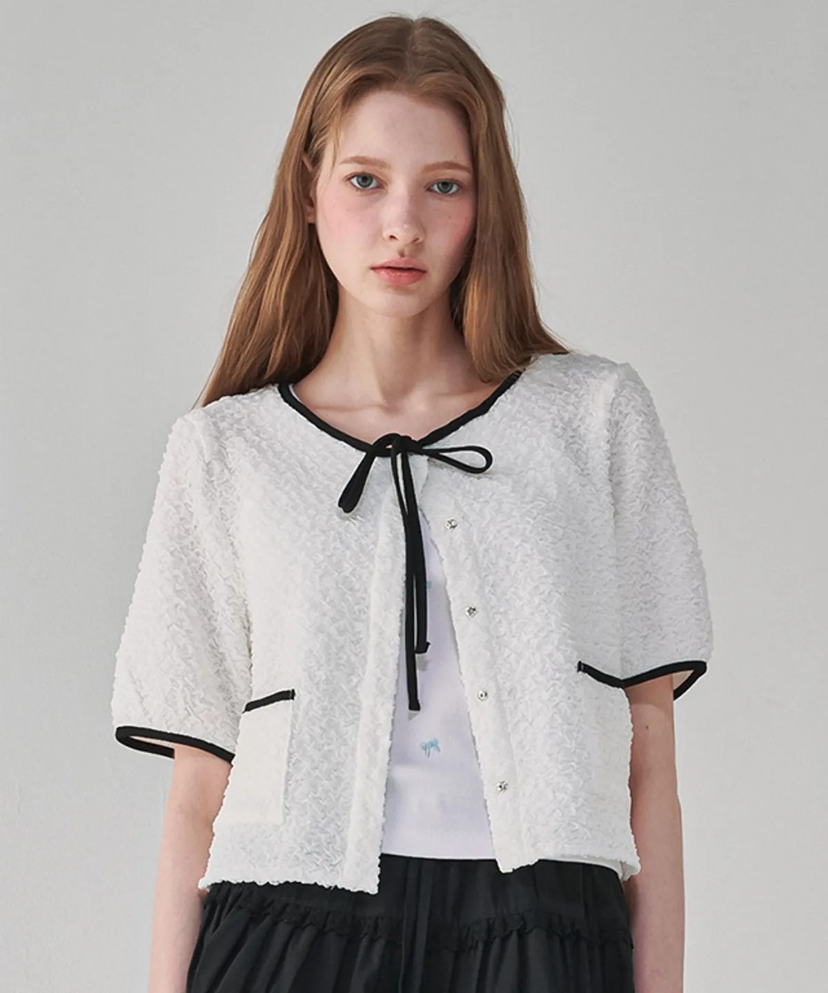 RONRON LINE PUFF SHORT BLOUSE