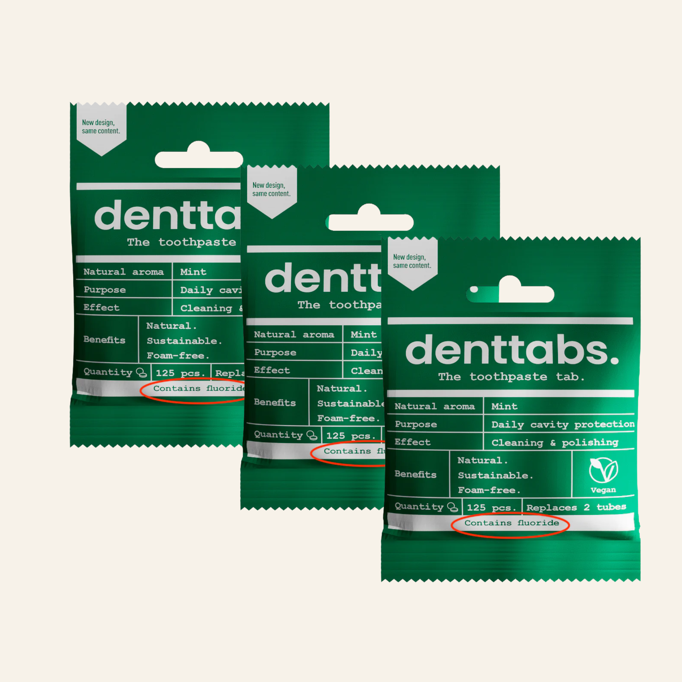 （定期購）【denttabs.】天然護理牙膏錠 丹特一錠淨 125錠 - 每包60天份