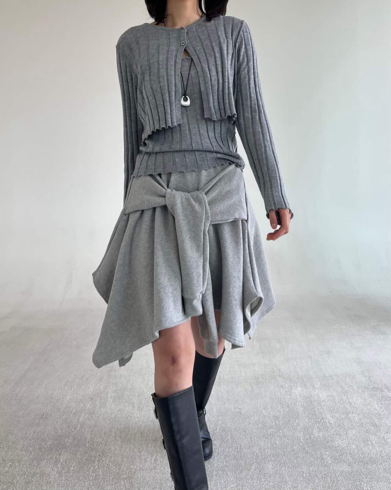 親膚棉織背心＋二扣短外套