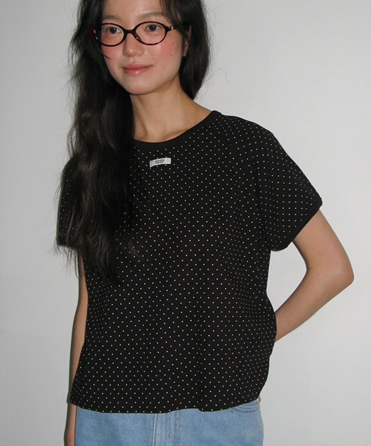 RONRON DOT RINGER PUFF T SHIRT