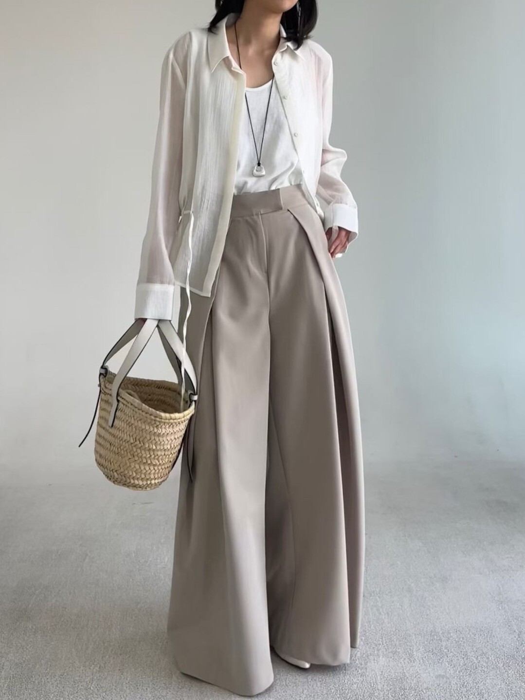 造型開褶西裝褲