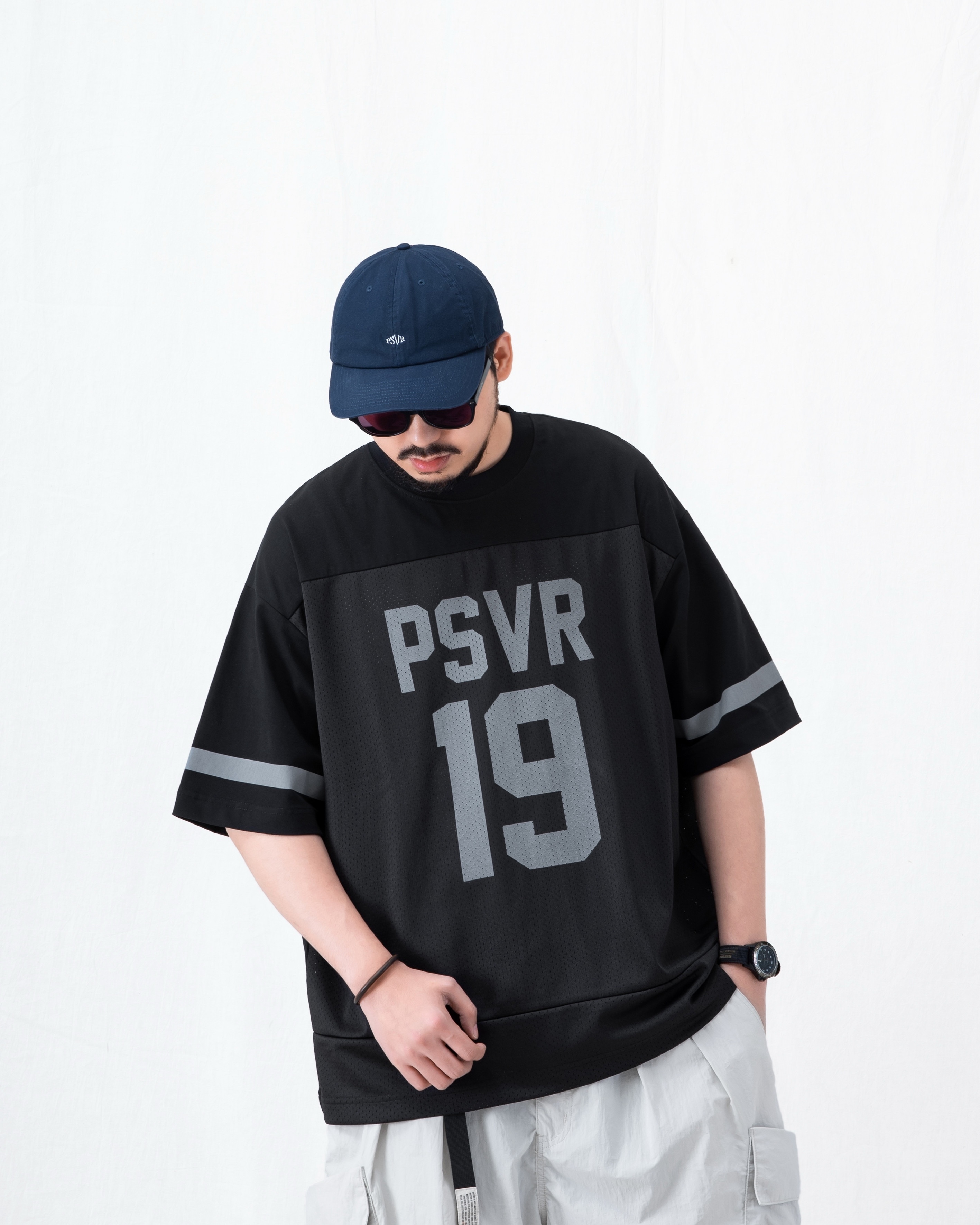 PERSEVERE 拼接球衣短袖T恤 淺灰/灰藍/白/黑 26 S/S Mesh Splice Jersey T-Shirt