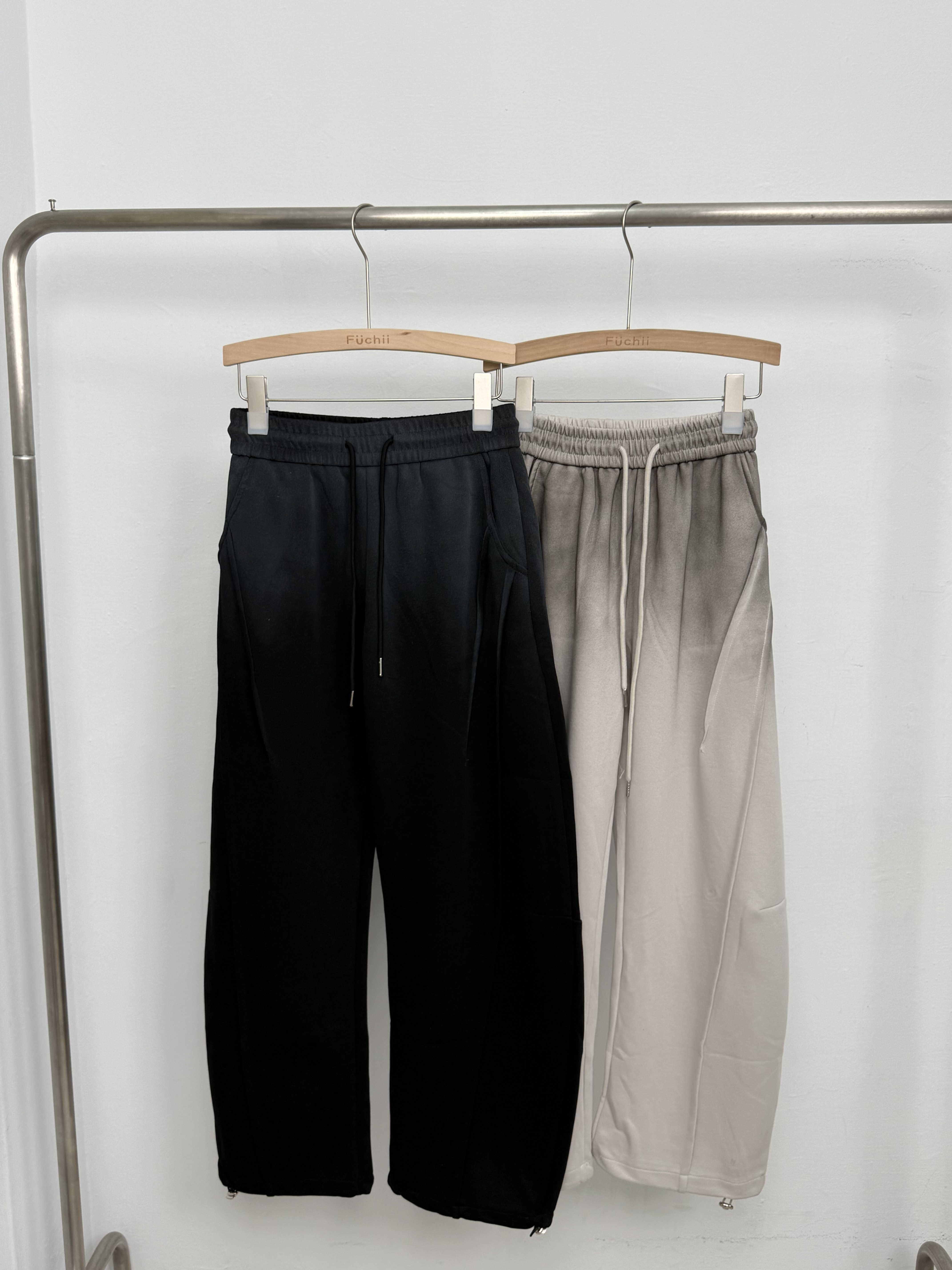 NEW 休閒漸層棉微彎刀褲