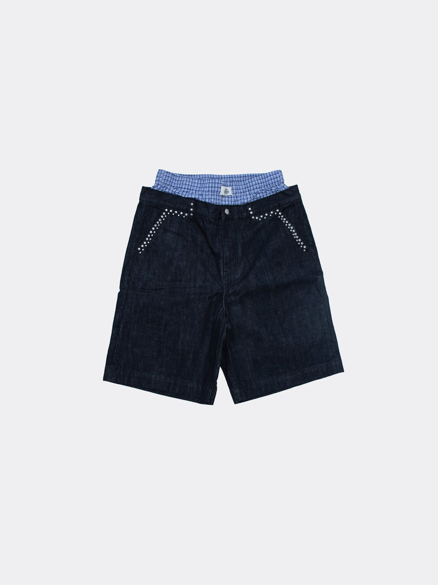 VANDY Script logo Boxer Denim Shorts