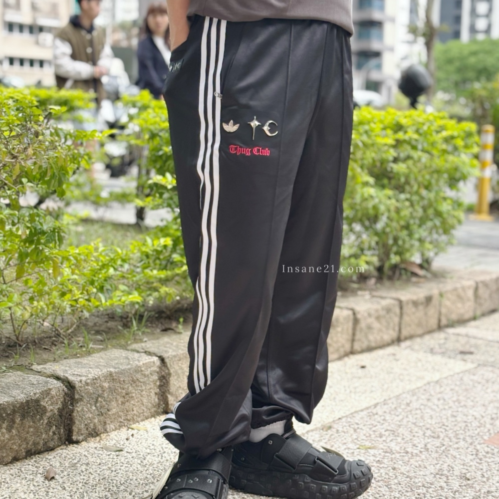 ADIDAS x THUG CLUB 黑色 刺繡LOGO 長褲 縮口褲 聯名款 KF6917