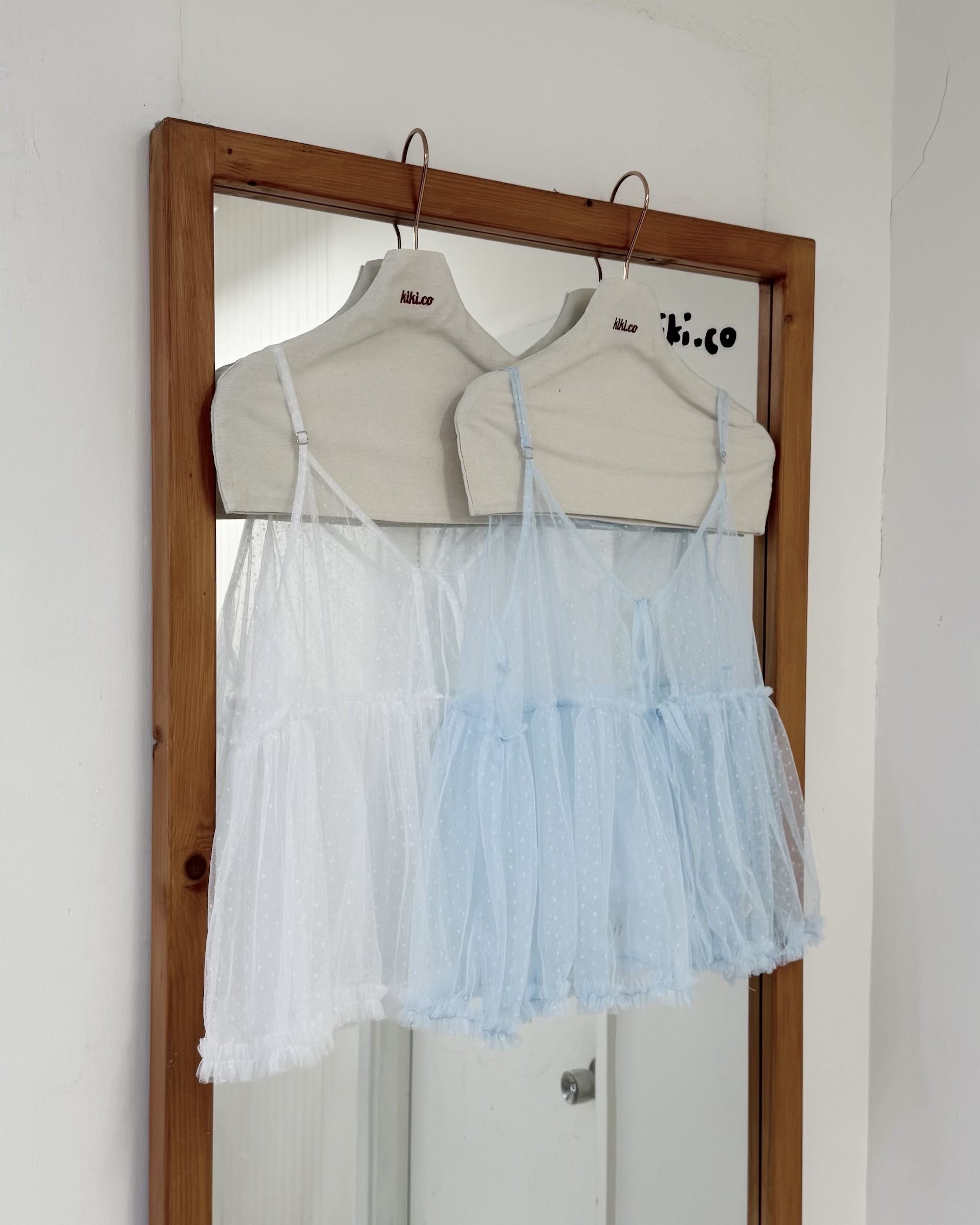 網紗點點2way花邊吊帶背心